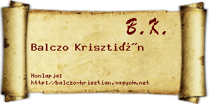Balczo Krisztián névjegykártya